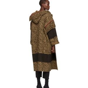 Alanui | Beaded Fringe Blanket Coat Cinnamon Camel Leopard Animal Print
